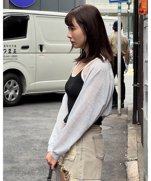 3.3 Field Trip （3.3フィールドトリップ）の「3.3 Field Trip／バイカラーノースリーブ（キャミソール・レディース・アイボリー/ブラック・FREE）」の13枚目の写真