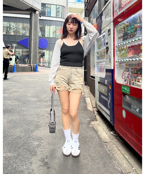 3.3 Field Trip （3.3フィールドトリップ）の「3.3 Field Trip／バイカラーノースリーブ（キャミソール・レディース・アイボリー/ブラック・FREE）」の16枚目の写真