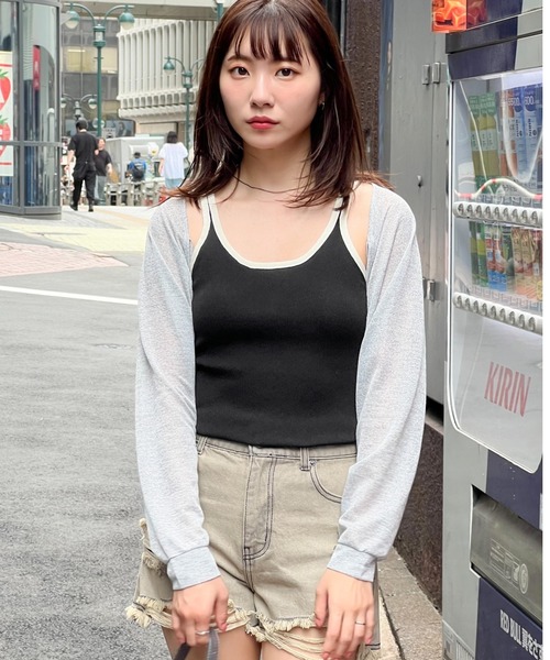 3.3 Field Trip （3.3フィールドトリップ）の「3.3 Field Trip／バイカラーノースリーブ（キャミソール・レディース・アイボリー/ブラック・FREE）」の18枚目の写真