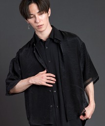 【NO ID.】Layered Sheer Half Sleeve Shirt / レイヤード シアー ハーフ スリーブ シャツ