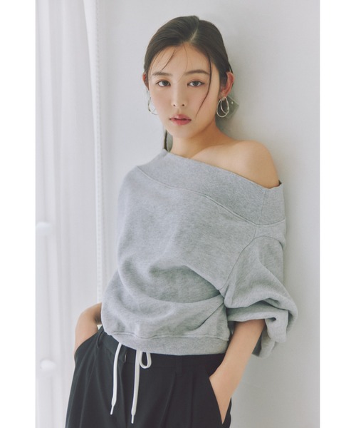 SNIDEL（スナイデル）の「パールベロアリボンシュシュ（シュシュ・レディース・グレー/ブラック・FREE）」の3枚目の写真