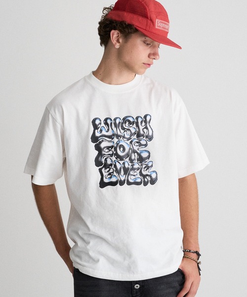 WISH FOR EVER(ウィッシュフォーエバー)の「SUN FADE DRAWCODE METALLIC LOGO T/サンフェードドローコードメタリックロゴT(Tシャツ/カットソー・メンズ・ホワイト/ブラック/ピンク・LARGE/MEDIUM)」の1枚目の写真