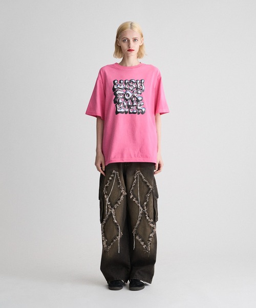 WISH FOR EVER(ウィッシュフォーエバー)の「SUN FADE DRAWCODE METALLIC LOGO T/サンフェードドローコードメタリックロゴT(Tシャツ/カットソー・メンズ・ホワイト/ブラック/ピンク・LARGE/MEDIUM)」の19枚目の写真