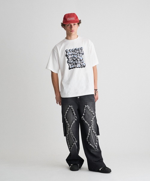 WISH FOR EVER(ウィッシュフォーエバー)の「SUN FADE DRAWCODE METALLIC LOGO T/サンフェードドローコードメタリックロゴT(Tシャツ/カットソー・メンズ・ホワイト/ブラック/ピンク・LARGE/MEDIUM)」の16枚目の写真