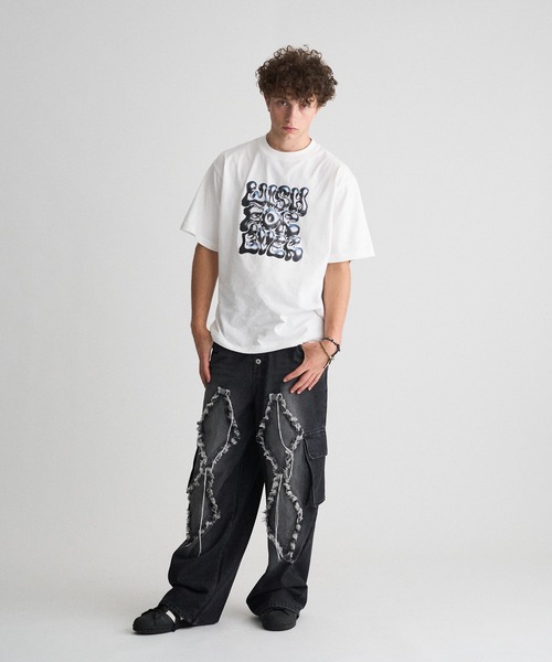WISH FOR EVER(ウィッシュフォーエバー)の「SUN FADE DRAWCODE METALLIC LOGO T/サンフェードドローコードメタリックロゴT(Tシャツ/カットソー・メンズ・ホワイト/ブラック/ピンク・LARGE/MEDIUM)」の17枚目の写真