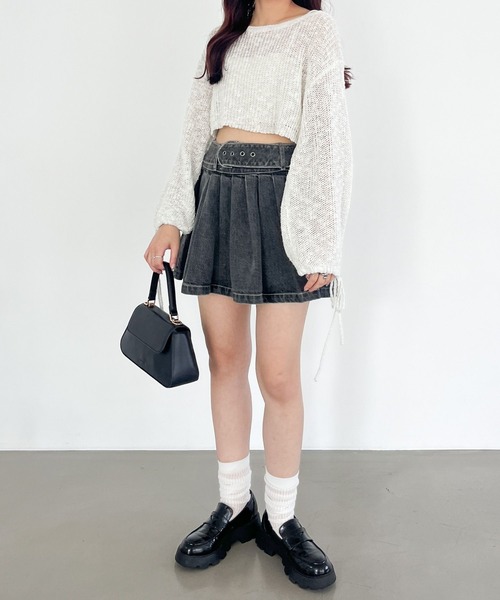 Heather(ヘザー)の「メッシュラメリボンニット 138733(ニット/セーター・レディース・オフホワイト/イエロー/ブルー・FREE)」の9枚目の写真