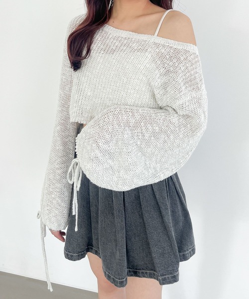 Heather(ヘザー)の「メッシュラメリボンニット 138733(ニット/セーター・レディース・オフホワイト/イエロー/ブルー・FREE)」の7枚目の写真