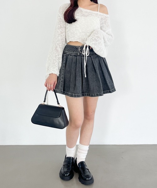 Heather(ヘザー)の「メッシュラメリボンニット 138733(ニット/セーター・レディース・オフホワイト/イエロー/ブルー・FREE)」の5枚目の写真