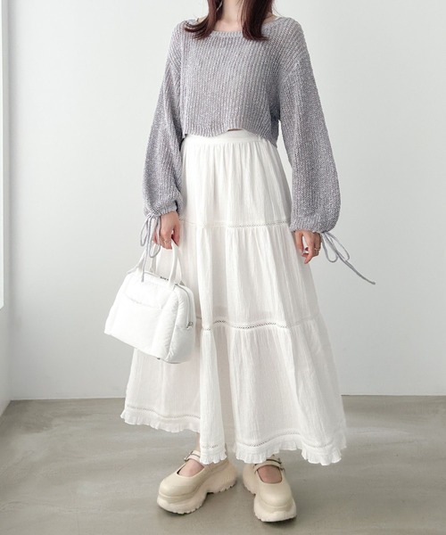 Heather(ヘザー)の「メッシュラメリボンニット 138733(ニット/セーター・レディース・オフホワイト/イエロー/ブルー・FREE)」の22枚目の写真