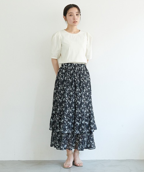 CROSS FUNCTION(クロスファンクション)の「《接触冷感・抗菌防臭》きれいめパフスリーブTシャツ【CF/クロスファンクション】(Tシャツ/カットソー・レディース・オフホワイト/ライトピンク/ライトベージュ・M/L)」の16枚目の写真