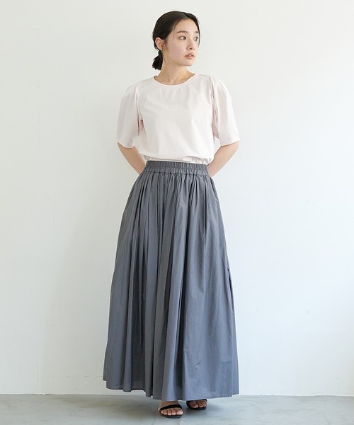 CROSS FUNCTION(クロスファンクション)の「《接触冷感・抗菌防臭》きれいめパフスリーブTシャツ【CF/クロスファンクション】(Tシャツ/カットソー・レディース・オフホワイト/ライトピンク/ライトベージュ・M/L)」の7枚目の写真