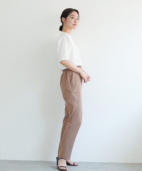 CROSS FUNCTION(クロスファンクション)の「《接触冷感・抗菌防臭》きれいめパフスリーブTシャツ【CF/クロスファンクション】(Tシャツ/カットソー・レディース・オフホワイト/ライトピンク/ライトベージュ・M/L)」の20枚目の写真