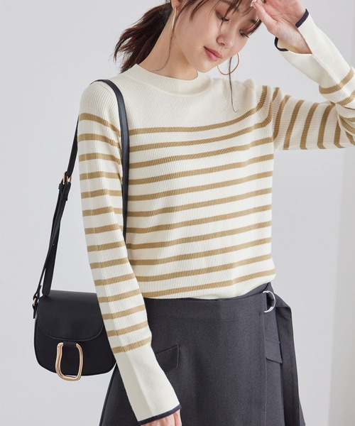 ROPE' PICNIC(ロペピクニック)の「アンチピリング/ハイネックニットプルオーバー(ニット/セーター・レディース・ブルー系その他/ブラック/キナリ/ベージュ系その他・38)」の3枚目の写真