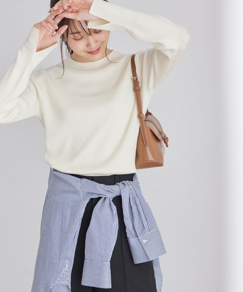 ROPE' PICNIC(ロペピクニック)の「アンチピリング/ハイネックニットプルオーバー(ニット/セーター・レディース・ブルー系その他/ブラック/キナリ/ベージュ系その他・38)」の2枚目の写真