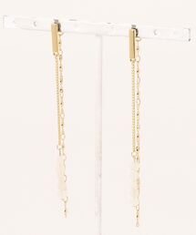 【Milimili】天然石バックチェーンピアス