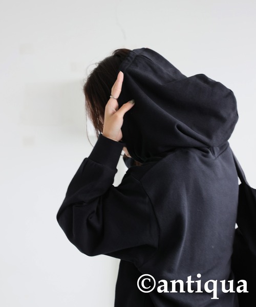 antiqua(アンティカ)の「裏毛ロゴパーカー(パーカー・レディース・ブラック/ホワイト・P/R)」の16枚目の写真