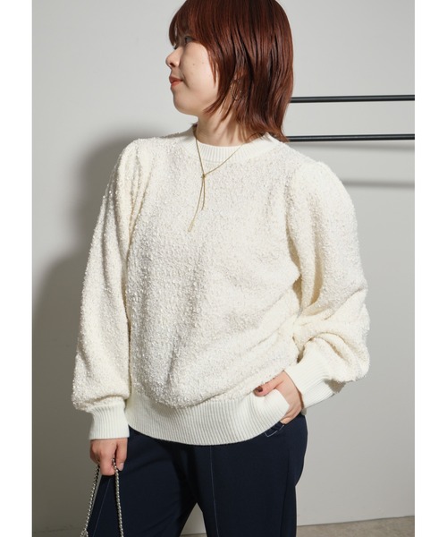 【セール】テクスチャーニットTOPS(ニット/セーター)|Palm Riche(ポームリシュ)