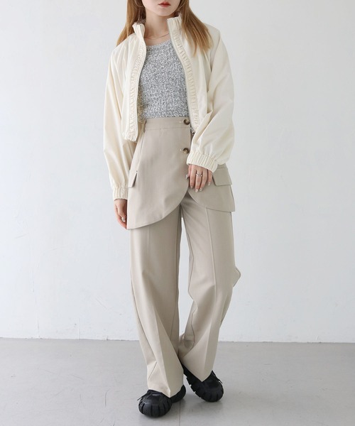 CLEIO（クレイオ）の「【CLEIO】スタンドカラーナイロンブルゾン/STAND COLLAR NYLON BLOUSON/922-12616（ナイロンジャケット・レディース・ベージュ/アイボリー/ブラック・FREE）」の18枚目の写真