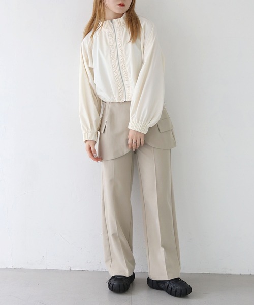 CLEIO（クレイオ）の「【CLEIO】スタンドカラーナイロンブルゾン/STAND COLLAR NYLON BLOUSON/922-12616（ナイロンジャケット・レディース・ベージュ/アイボリー/ブラック・FREE）」の11枚目の写真