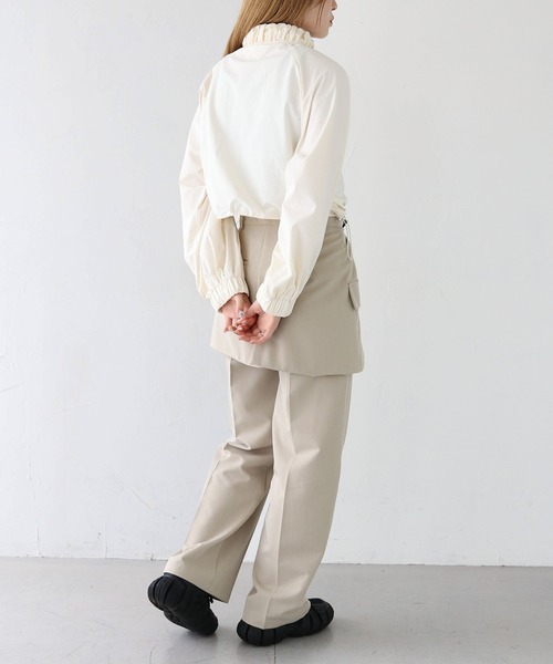 CLEIO（クレイオ）の「【CLEIO】スタンドカラーナイロンブルゾン/STAND COLLAR NYLON BLOUSON/922-12616（ナイロンジャケット・レディース・ベージュ/アイボリー/ブラック・FREE）」の15枚目の写真