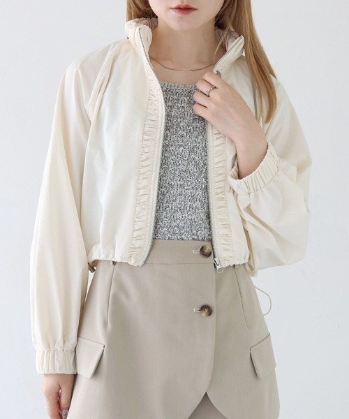 CLEIO（クレイオ）の「【CLEIO】スタンドカラーナイロンブルゾン/STAND COLLAR NYLON BLOUSON/922-12616（ナイロンジャケット・レディース・ベージュ/アイボリー/ブラック・FREE）」の17枚目の写真