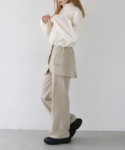 CLEIO（クレイオ）の「【CLEIO】スタンドカラーナイロンブルゾン/STAND COLLAR NYLON BLOUSON/922-12616（ナイロンジャケット・レディース・ベージュ/アイボリー/ブラック・FREE）」の13枚目の写真