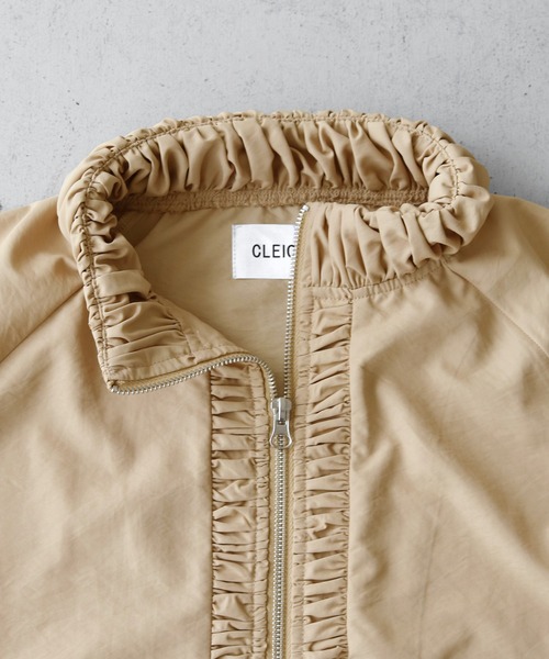 CLEIO(クレイオ)の「【CLEIO】スタンドカラーナイロンブルゾン/STAND COLLAR NYLON BLOUSON/922-12616(ナイロンジャケット・レディース・ベージュ/アイボリー/ブラック・FREE)」の10枚目の写真