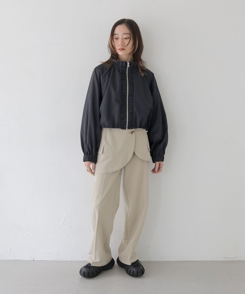 CLEIO(クレイオ)の「【CLEIO】スタンドカラーナイロンブルゾン/STAND COLLAR NYLON BLOUSON/922-12616(ナイロンジャケット・レディース・ベージュ/アイボリー/ブラック・FREE)」の21枚目の写真