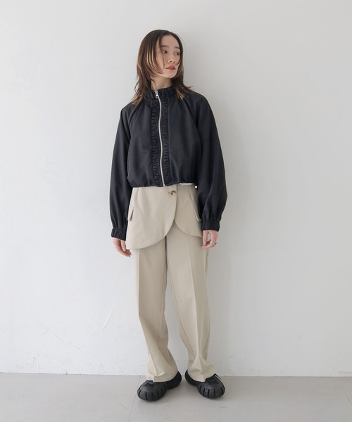 CLEIO(クレイオ)の「【CLEIO】スタンドカラーナイロンブルゾン/STAND COLLAR NYLON BLOUSON/922-12616(ナイロンジャケット・レディース・ベージュ/アイボリー/ブラック・FREE)」の22枚目の写真