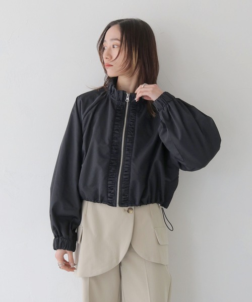 CLEIO(クレイオ)の「【CLEIO】スタンドカラーナイロンブルゾン/STAND COLLAR NYLON BLOUSON/922-12616(ナイロンジャケット・レディース・ベージュ/アイボリー/ブラック・FREE)」の17枚目の写真