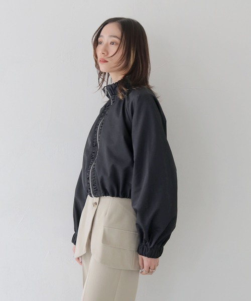 CLEIO(クレイオ)の「【CLEIO】スタンドカラーナイロンブルゾン/STAND COLLAR NYLON BLOUSON/922-12616(ナイロンジャケット・レディース・ベージュ/アイボリー/ブラック・FREE)」の18枚目の写真