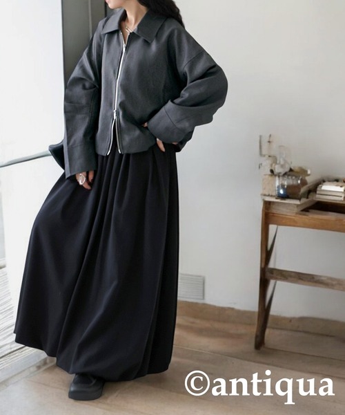 antiqua(アンティカ)の「ジップジャケット(ブルゾン・レディース・グレー/ブラック/ベージュ系その他・ONESIZE)」の15枚目の写真