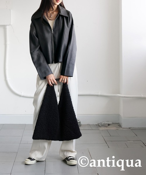 antiqua(アンティカ)の「ジップジャケット(ブルゾン・レディース・グレー/ブラック/ベージュ系その他・ONESIZE)」の17枚目の写真