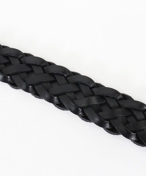 【美品】ADAM PATEK 編み込みブラックベルト ADAMPATEK/アダムパテック/braided leather belt/編み込みレザーベルト