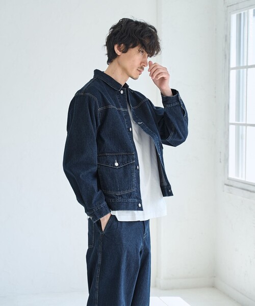 coen（コーエン）の「TATSURO YASUI  デニムジャケット（デニムジャケット・メンズ・ネイビー・M/L/XL）」の13枚目の写真