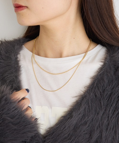 PUAL CE CIN(ピュアルセシン)の「2連ネックレス(ネックレス・レディース・シルバー/ゴールド・FREE)」の2枚目の写真