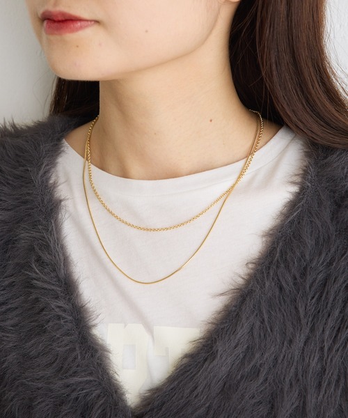 PUAL CE CIN(ピュアルセシン)の「2連ネックレス(ネックレス・レディース・シルバー/ゴールド・FREE)」の3枚目の写真