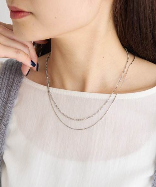 PUAL CE CIN(ピュアルセシン)の「2連ネックレス(ネックレス・レディース・シルバー/ゴールド・FREE)」の4枚目の写真