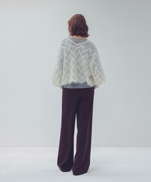DRESSLAVE（ドレスレイブ）の「W loop one tuck wide pants(ダブルループワンタックワイドパンツ)（デニムパンツ・レディース・ネイビー/ホワイト/ブラウン・36/38）」の15枚目の写真