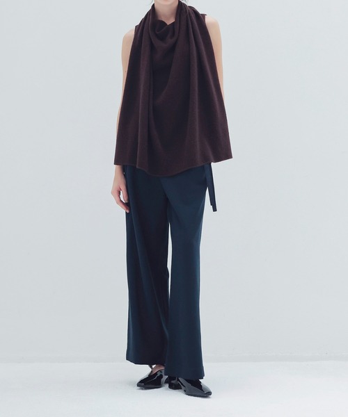DRESSLAVE（ドレスレイブ）の「W loop one tuck wide pants(ダブルループワンタックワイドパンツ)（デニムパンツ・レディース・ネイビー/ホワイト/ブラウン・36/38）」の16枚目の写真