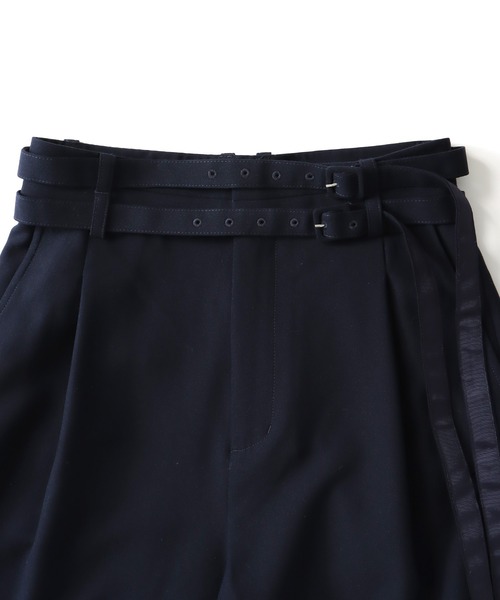DRESSLAVE（ドレスレイブ）の「W loop one tuck wide pants(ダブルループワンタックワイドパンツ)（デニムパンツ・レディース・ネイビー/ホワイト/ブラウン・36/38）」の18枚目の写真