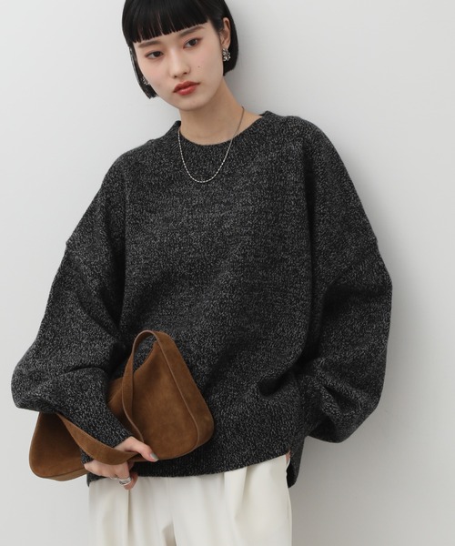 NOGLE（ノグル）の「【NOGLE/ノグル】カラールーズリブニット（ニット/セーター・レディース・カーキ/グレイッシュベージュ/レッド/ピンク/ネイビー/グレー/ブラック/アイボリー/ライトグレー/ブラウン/ブラック系/ブラウン系/オリーブ/ブルー/オートミール・FREE）」の4枚目の写真