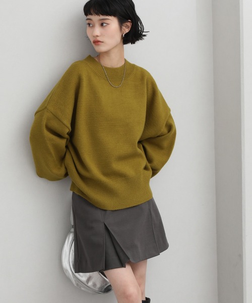 NOGLE（ノグル）の「【NOGLE/ノグル】カラールーズリブニット（ニット/セーター・レディース・カーキ/グレイッシュベージュ/レッド/ピンク/ネイビー/グレー/ブラック/アイボリー/ライトグレー/ブラウン/ブラック系/ブラウン系/オリーブ/ブルー/オートミール・FREE）」の10枚目の写真