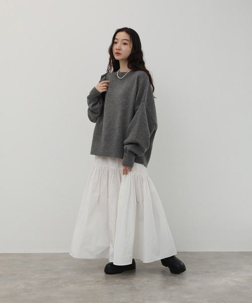 NOGLE（ノグル）の「【NOGLE/ノグル】カラールーズリブニット（ニット/セーター・レディース・カーキ/グレイッシュベージュ/レッド/ピンク/ネイビー/グレー/ブラック/アイボリー/ライトグレー/ブラウン/ブラック系/ブラウン系/オリーブ/ブルー/オートミール・FREE）」の22枚目の写真