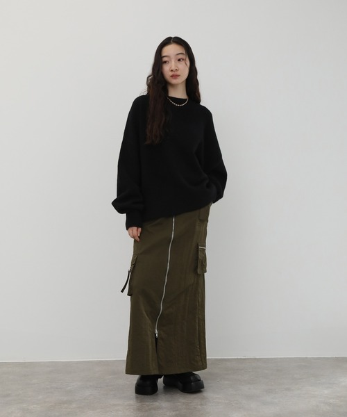 NOGLE(ノグル)の「【NOGLE/ノグル】カラールーズリブニット(ニット/セーター・レディース・カーキ/グレイッシュベージュ/レッド/ピンク/ネイビー/グレー/ブラック/アイボリー/ライトグレー/ブラウン/ブラック系/ブラウン系/オリーブ/ブルー/オートミール・FREE)」の19枚目の写真