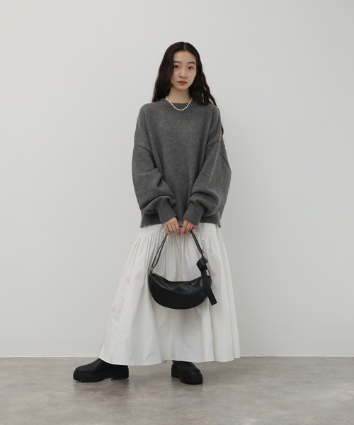 NOGLE（ノグル）の「【NOGLE/ノグル】カラールーズリブニット（ニット/セーター・レディース・カーキ/グレイッシュベージュ/レッド/ピンク/ネイビー/グレー/ブラック/アイボリー/ライトグレー/ブラウン/ブラック系/ブラウン系/オリーブ/ブルー/オートミール・FREE）」の21枚目の写真