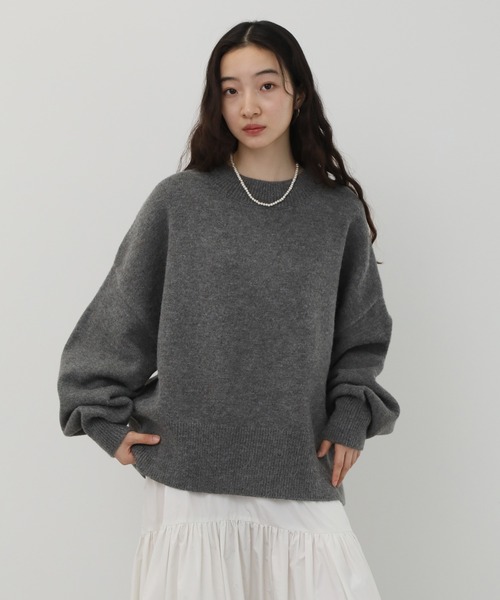 NOGLE（ノグル）の「【NOGLE/ノグル】カラールーズリブニット（ニット/セーター・レディース・カーキ/グレイッシュベージュ/レッド/ピンク/ネイビー/グレー/ブラック/アイボリー/ライトグレー/ブラウン/ブラック系/ブラウン系/オリーブ/ブルー/オートミール・FREE）」の17枚目の写真