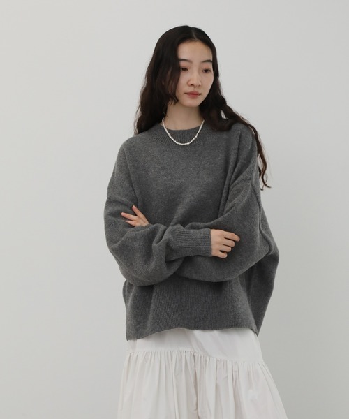 NOGLE（ノグル）の「【NOGLE/ノグル】カラールーズリブニット（ニット/セーター・レディース・カーキ/グレイッシュベージュ/レッド/ピンク/ネイビー/グレー/ブラック/アイボリー/ライトグレー/ブラウン/ブラック系/ブラウン系/オリーブ/ブルー/オートミール・FREE）」の19枚目の写真