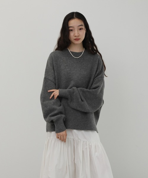 NOGLE（ノグル）の「【NOGLE/ノグル】カラールーズリブニット（ニット/セーター・レディース・カーキ/グレイッシュベージュ/レッド/ピンク/ネイビー/グレー/ブラック/アイボリー/ライトグレー/ブラウン/ブラック系/ブラウン系/オリーブ/ブルー/オートミール・FREE）」の20枚目の写真