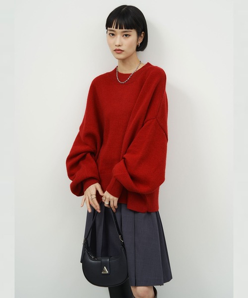 NOGLE(ノグル)の「【NOGLE/ノグル】カラールーズリブニット(ニット/セーター・レディース・カーキ/グレイッシュベージュ/レッド/ピンク/ネイビー/グレー/ブラック/アイボリー/ライトグレー/ブラウン/ブラック系/ブラウン系/オリーブ/ブルー/オートミール・FREE)」の22枚目の写真